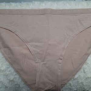 New Victoria's Secret nude cotton/modal bikini panty, sz L